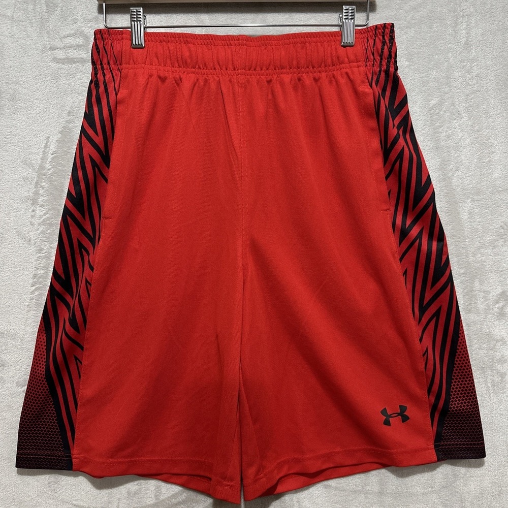 Under Armour Heat Gear Men's L Red Short Loose Elastic Waistband Lightweight